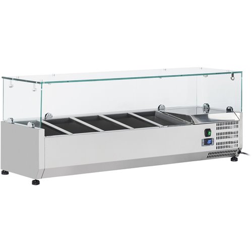 Refrigerated Servery Prep Top 1200mm 5xGN1/4 Depth 330mm | Stalwart DA-THV1200/330