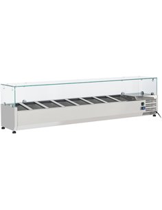 Refrigerated Servery Prep Top 1800mm 8xGN1/3 Depth 380mm Glass top | Stalwart DA-THV1800/380