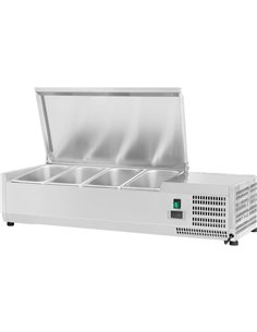Refrigerated Servery Prep Top 1200mm 4xGN1/3 Depth 380mm Stainless steel lid | Stalwart DA-THVD1200/380
