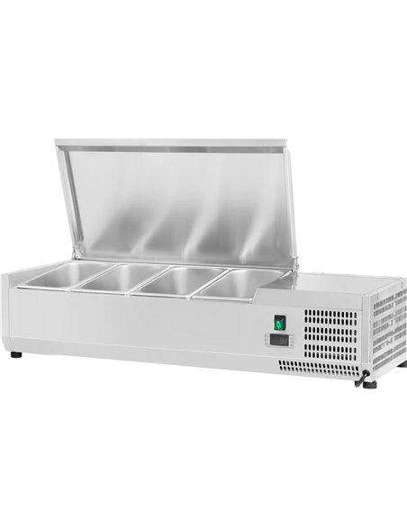 Refrigerated Servery Prep Top 1200mm 4xGN1/3 Depth 380mm Stainless steel lid | Stalwart DA-THVD1200/380