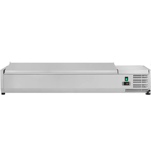 Refrigerated Servery Prep Top 1500mm 6xGN1/3 Depth 380mm Stainless steel lid | Stalwart DA-THVD1500/380