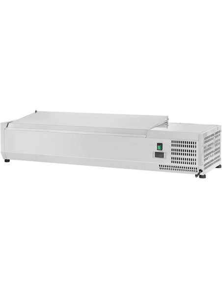 Refrigerated Servery Prep Top 1600mm 7xGN1/4 Depth 330mm Stainless steel lid | Stalwart DA-THVD1600/330