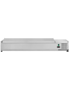 Refrigerated Servery Prep Top 1600mm 7xGN1/3 Stainless steel lid | Stalwart DA-THVD1600/380 2