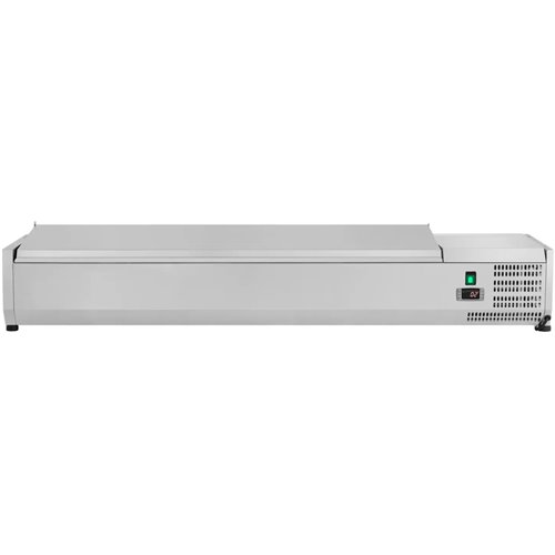 Refrigerated Servery Prep Top 1600mm 7xGN1/3 Stainless steel lid | Stalwart DA-THVD1600/380