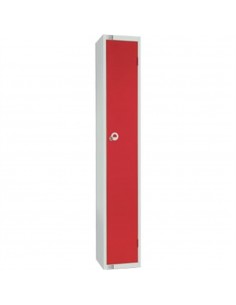 Single Door Locker with Sloping Top Red Padlock