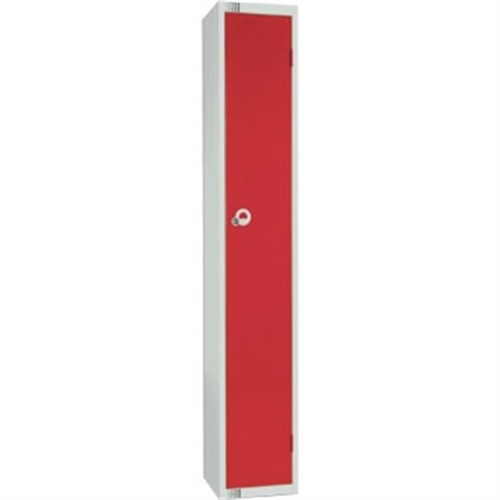 Single Door Locker with Sloping Top Red Padlock