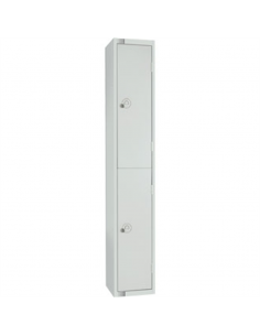 Two Door Locker with Sloping Top Mid Grey Door Camlock