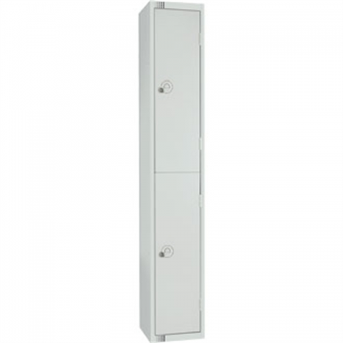 Two Door Locker with Sloping Top Mid Grey Door Camlock