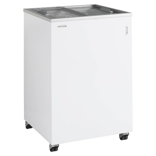 IC100SC White Flat lid Sliding Flat Glass Lid Chest Freezer