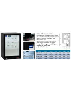 Prodis NT1BHLO-HC Hinged Low Height Single Door Black Bottle Cooler 2