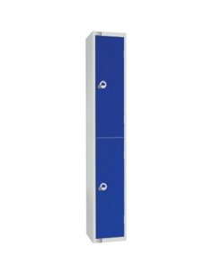 Two Door Locker with Sloping Top Blue Door Camlock