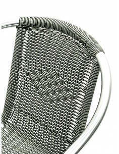 Grey Rattan Cafe Bistro Chairs Stacking Outdoor or Indoor Use (Pack of 4) Stalwart 2