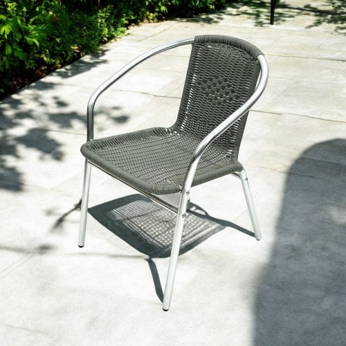Grey Rattan Cafe Bistro Chairs Pack...