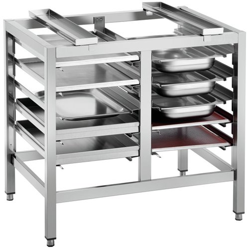 Commercial Oven Stand with 5 Tier Double Row GN Tray Rack 950x700x745mm | Stalwart DA-WHDR5T