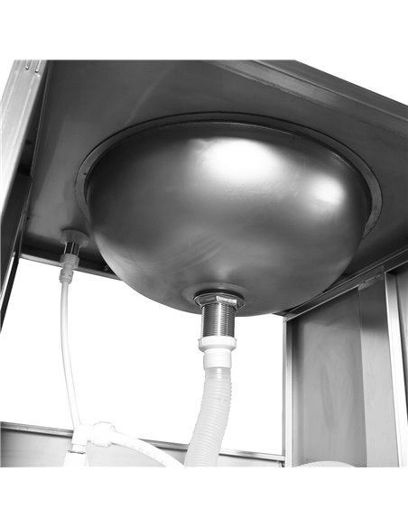 Foot Operated Economic Mobile Wash Basin with Backsplash &amp Castors Stainless Steel | Stalwart DA-WHF278E