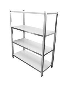 Commercial Shelving Unit 4 Tier Stainless Steel 1000x500x1500mm | Stalwart DA-SSB10050 2
