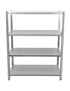 Commercial Shelving Unit 4 Tier Stainless Steel 1200x500x1500mm | Stalwart DA-SSB12050