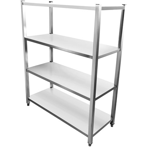 Commercial Shelving Unit 4 Tier Stainless Steel 1200x500x1500mm | Stalwart DA-SSB12050