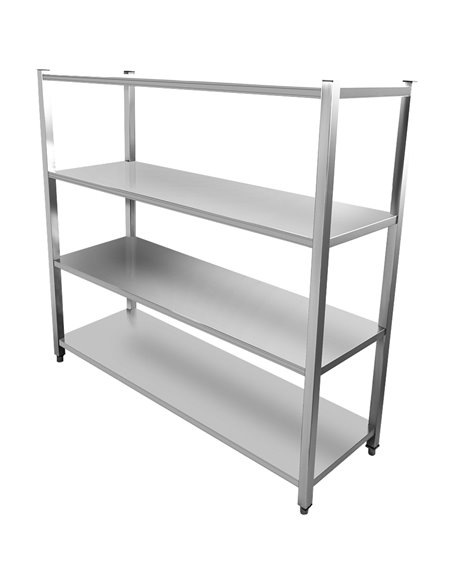 Commercial Shelving Unit 4 Tier Stainless Steel 1800x400x1500mm | Stalwart DA-SSB18040