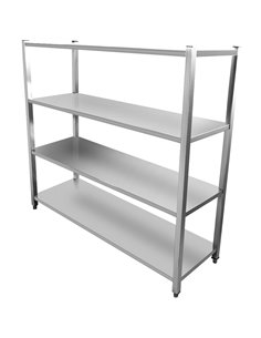 Commercial Shelving Unit 4 Tier Stainless Steel 1800x500x1500mm | Stalwart DA-SSB18050 2