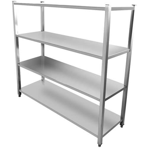 Commercial Shelving Unit 4 Tier Stainless Steel 1800x500x1500mm | Stalwart DA-SSB18050