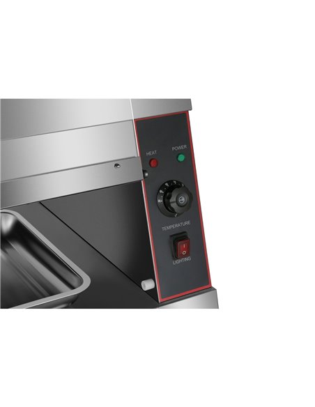 Commercial Two-Tier Heated Showcase Food and Chicken Warmer 1500x760x860mm Countertop Dry Heat and Wet Heat | Stalwart DA-HW6P