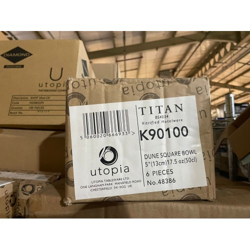 Clearance-Titan Dune Square Bowl 5"...