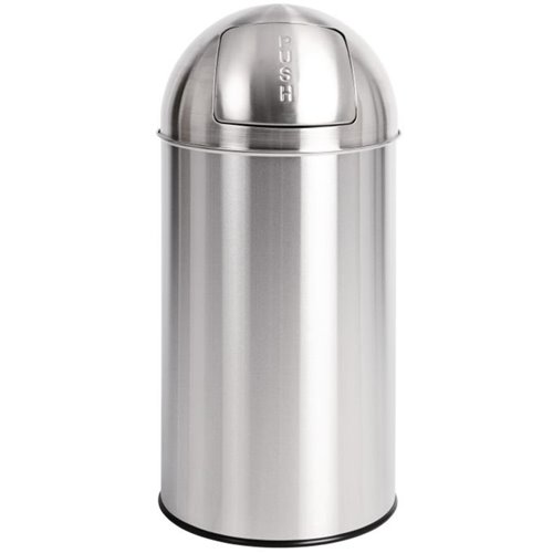 Commercial Push Waste Bin 38 Litres Satin | Stalwart DA-JY9300
