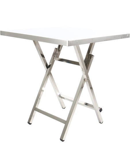 Folding Stainless steel Bistro table 600x600x700mm | Stalwart DA-WHBT6060
