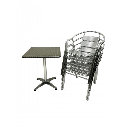 Garden Aluminium Bistro Set – Square... Garden Aluminium Bistro Set – Square...