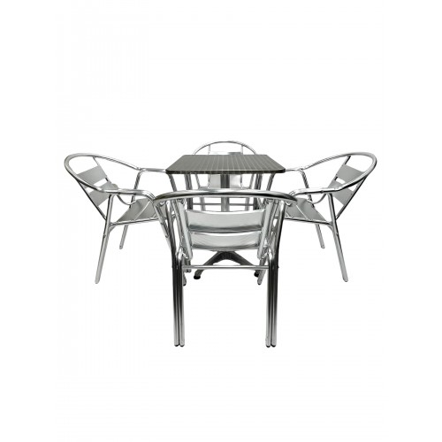 Garden Aluminium Bistro Set – Square... Garden Aluminium Bistro Set – Square...