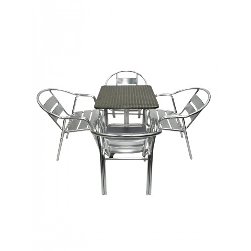 Garden Aluminium Bistro Set – Square... Garden Aluminium Bistro Set – Square...