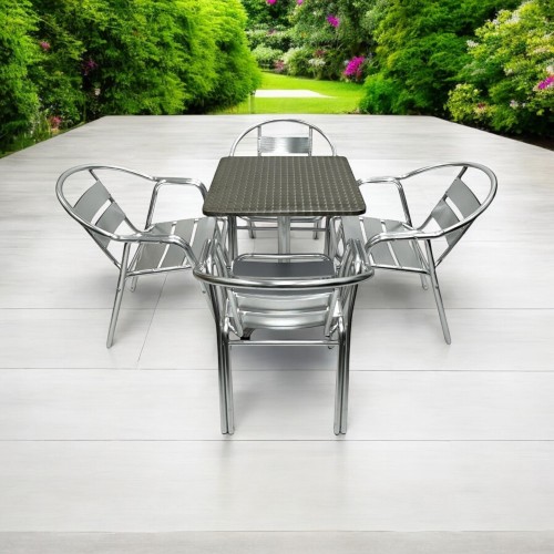 Garden Aluminium Bistro Set – Square... Garden Aluminium Bistro Set – Square...
