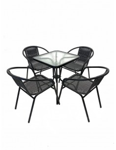 Black Rattan Patio Set –... 2