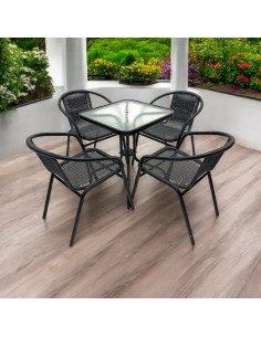 Black Rattan Patio Set –...