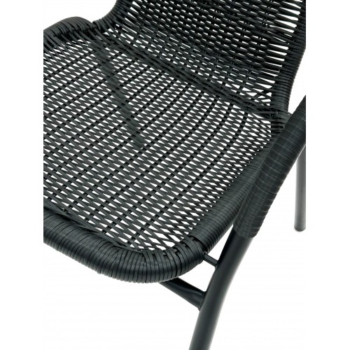 Black Rattan Patio Set – Square Glass...