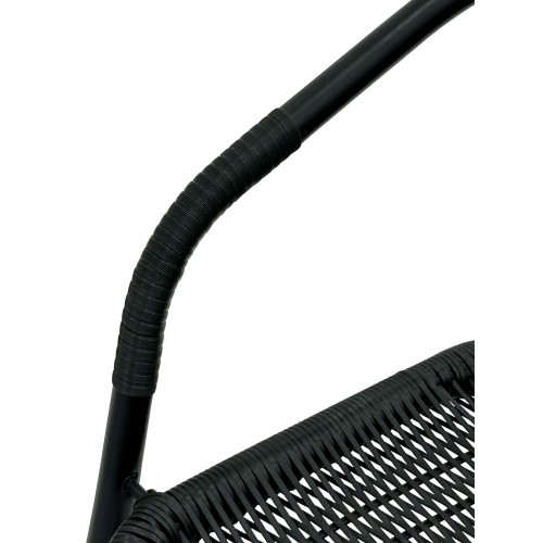 Black Rattan Patio Set – Square Glass...