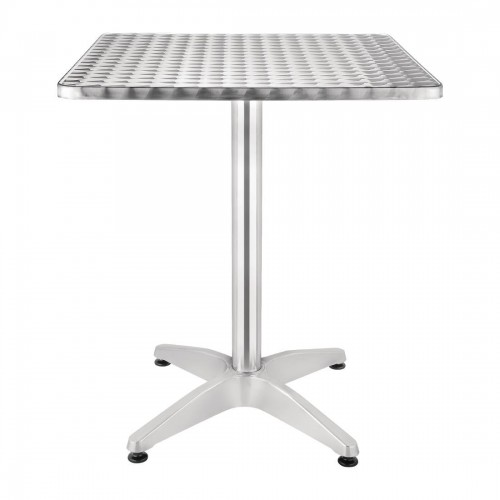 Square Aluminium Table & 2 Grey...