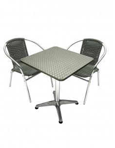 Square Aluminium Table & 2... 2