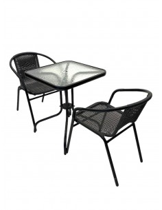 Black Rattan Balcony Set –... 2