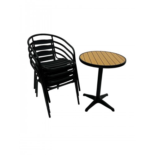 5 Piece Garden Set – Round Table & 4...