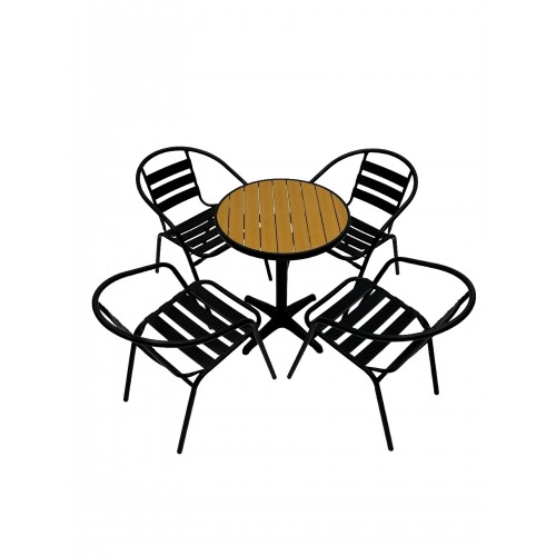 5 Piece Garden Set – Round Table & 4...