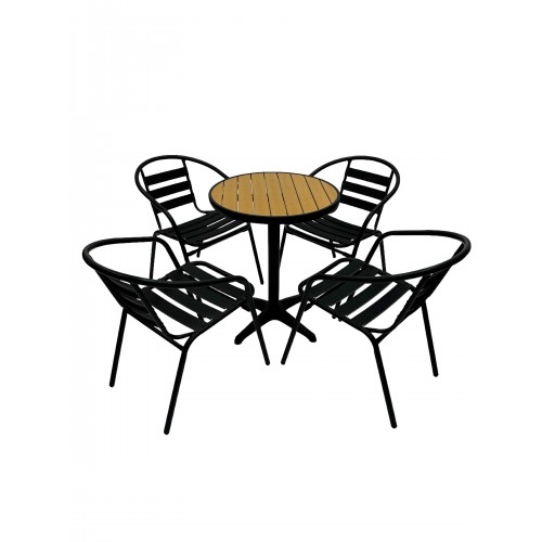 5 Piece Garden Set – Round Table & 4...