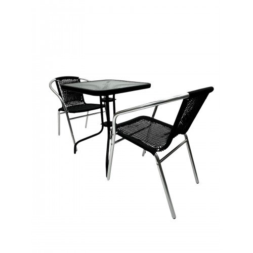 Glass Table Balcony Set – 2 x Rattan...