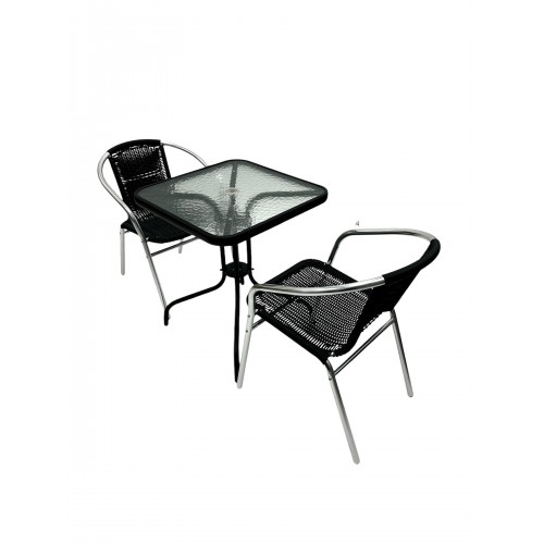 Glass Table Balcony Set – 2 x Rattan...