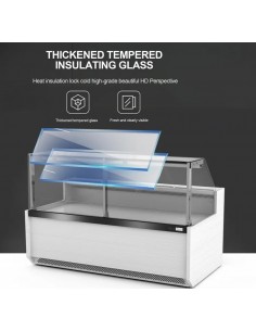 Serve Over Deli Counter Front Straight Glass Front Width 995mm White | Stalwart DA-YFCSC995T1WHITE 2