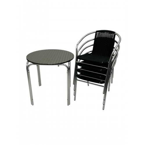 Black Rattan Garden Furniture Set –...