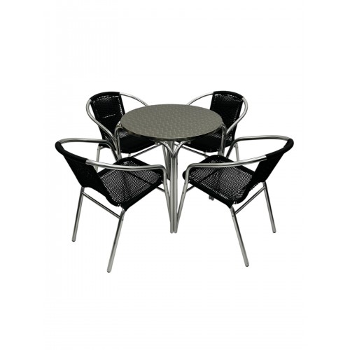 Black Rattan Garden Furniture Set –...