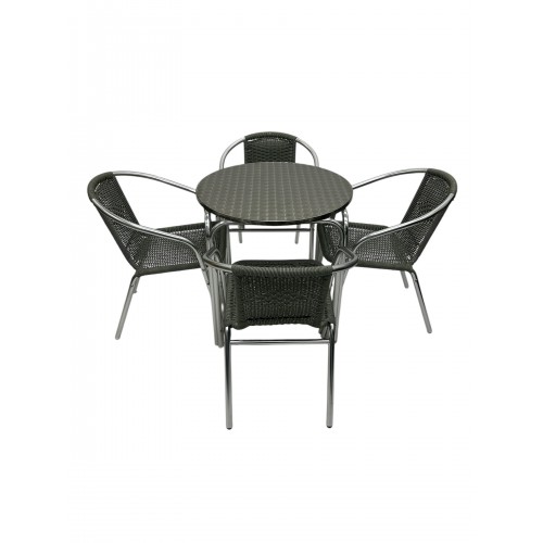 Grey Rattan Garden Furniture Set –...