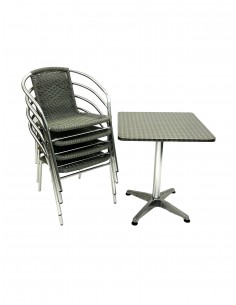 Square Aluminium Table & 4... 2
